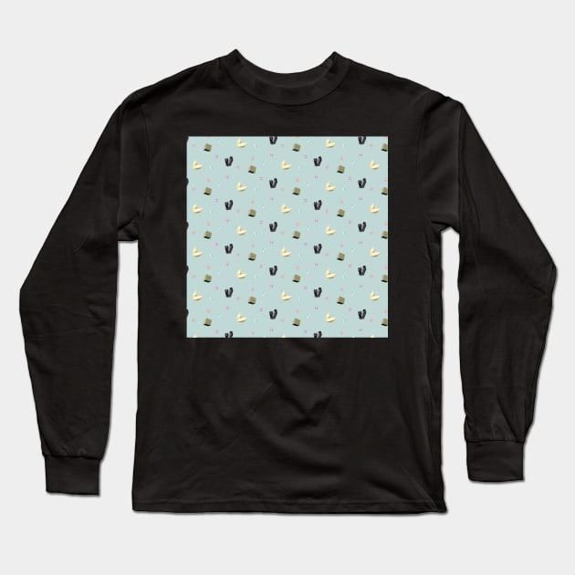 Pastel Minerals Pattern - Smoky Quartz, Pyrite, and Calcite Long Sleeve T-Shirt by seekingcerulean